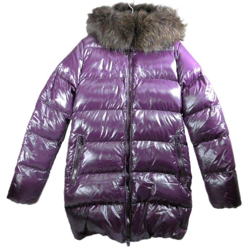 DUVETICA デュベティカ KAPPA カッパ ダウンジャケット ダウンコート レディース フード&ファー 紫 42 ☆拍卖