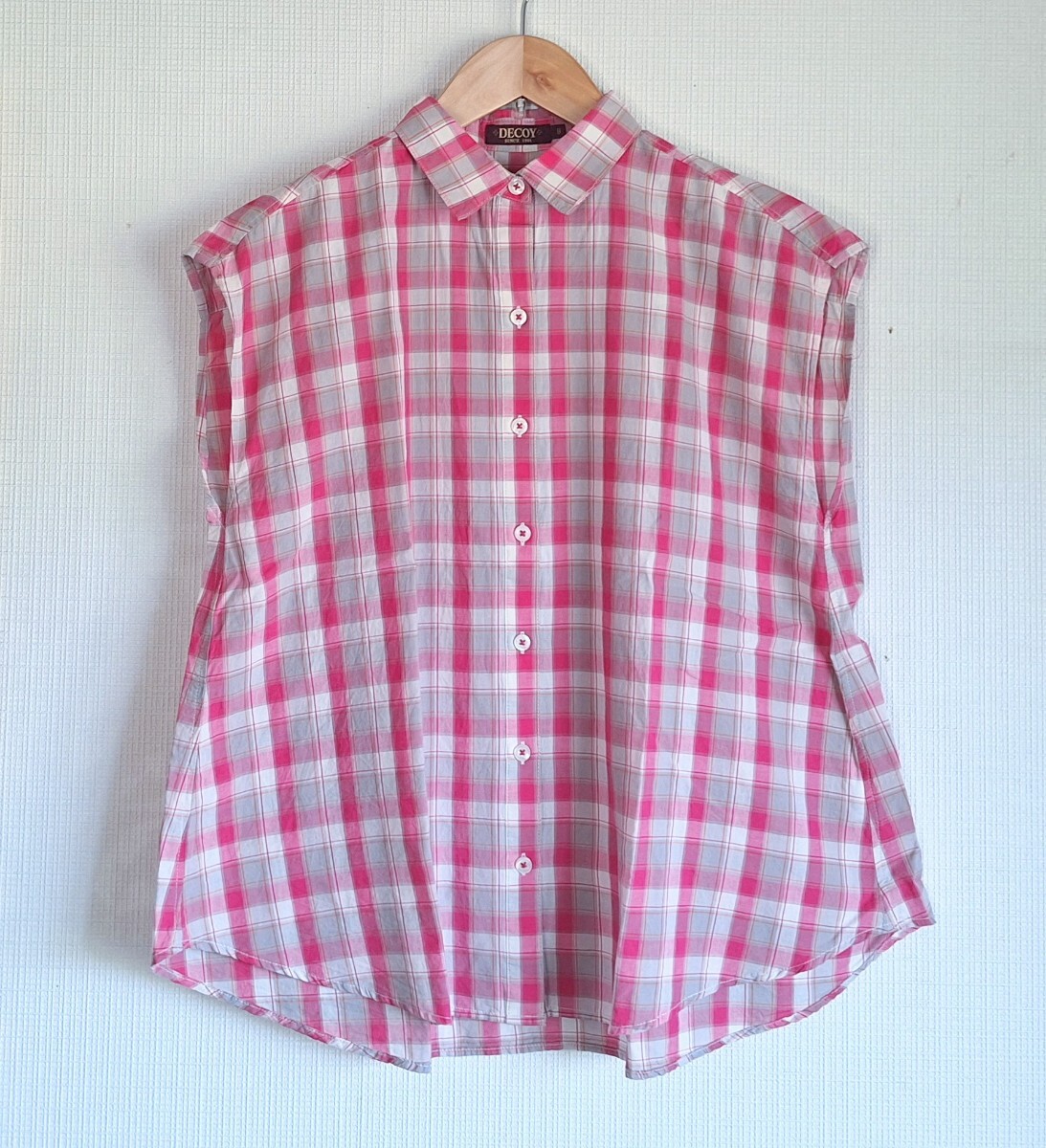 ★DECOY デコイ ノースリーブ チェックブラウス シャツ サイズ9 美品★拍卖