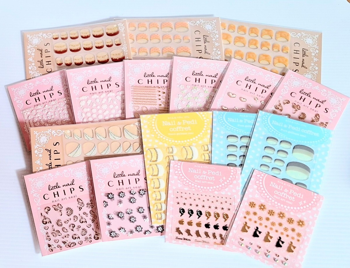 ★千趣会 ベルメゾン リトルネイルチップス ネイル&ペディコフレ ジェルネイルシール 5箱セット★拍卖