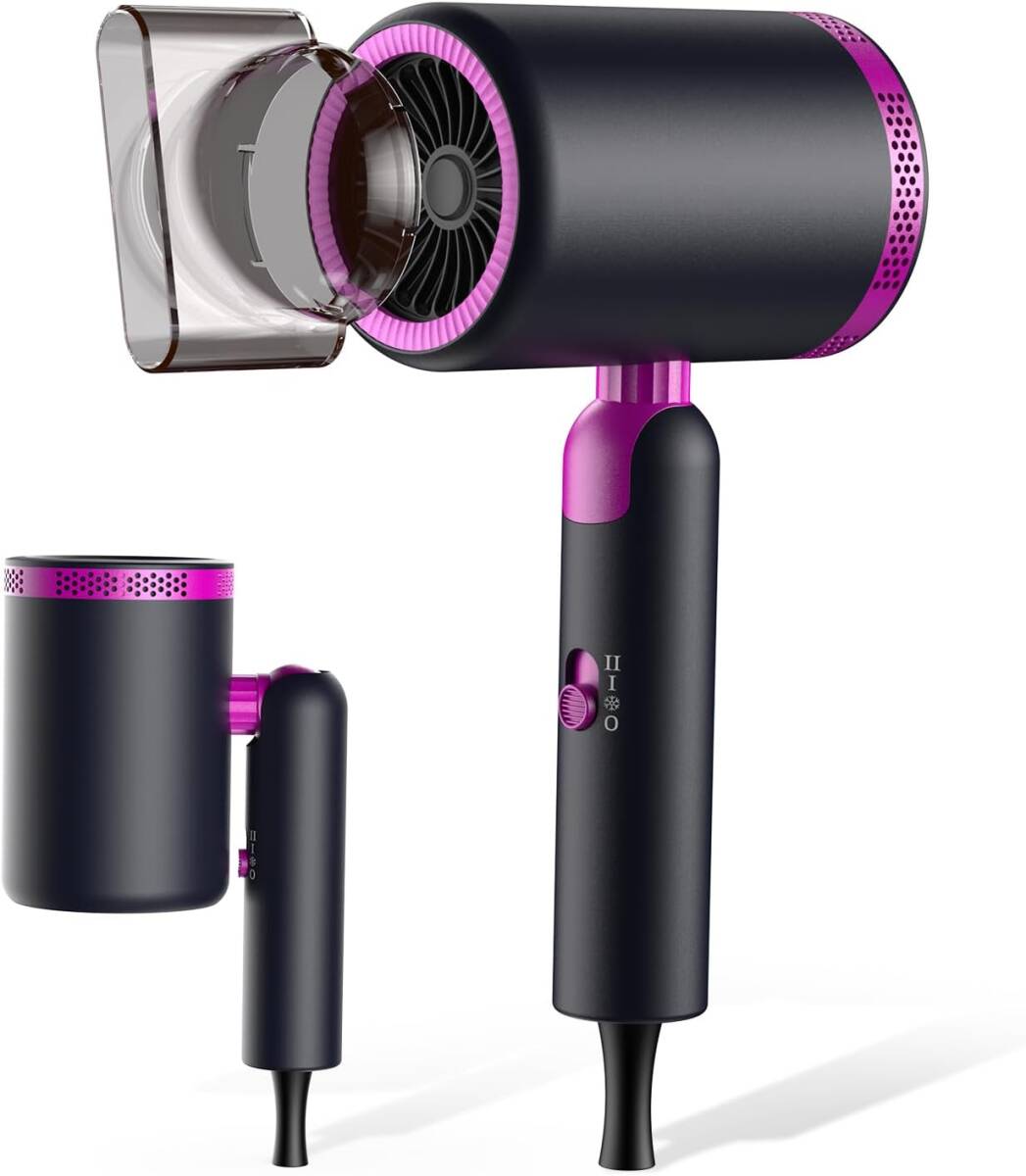 ドライヤー ヘアドライヤー 20S速乾 大風量 2億高濃度マイナスイオン 自社開発高速モーター搭載 マグネット式ノズル付き 拍卖