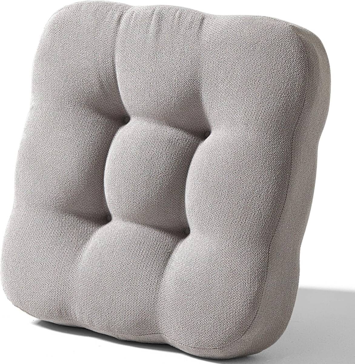 座布団 椅子クッション 厚め 8cm 低反発 2層構造 42cm 四角 無地 お尻が痛くならない 座り心地いい オフィスチェア用 ライトグレー拍卖