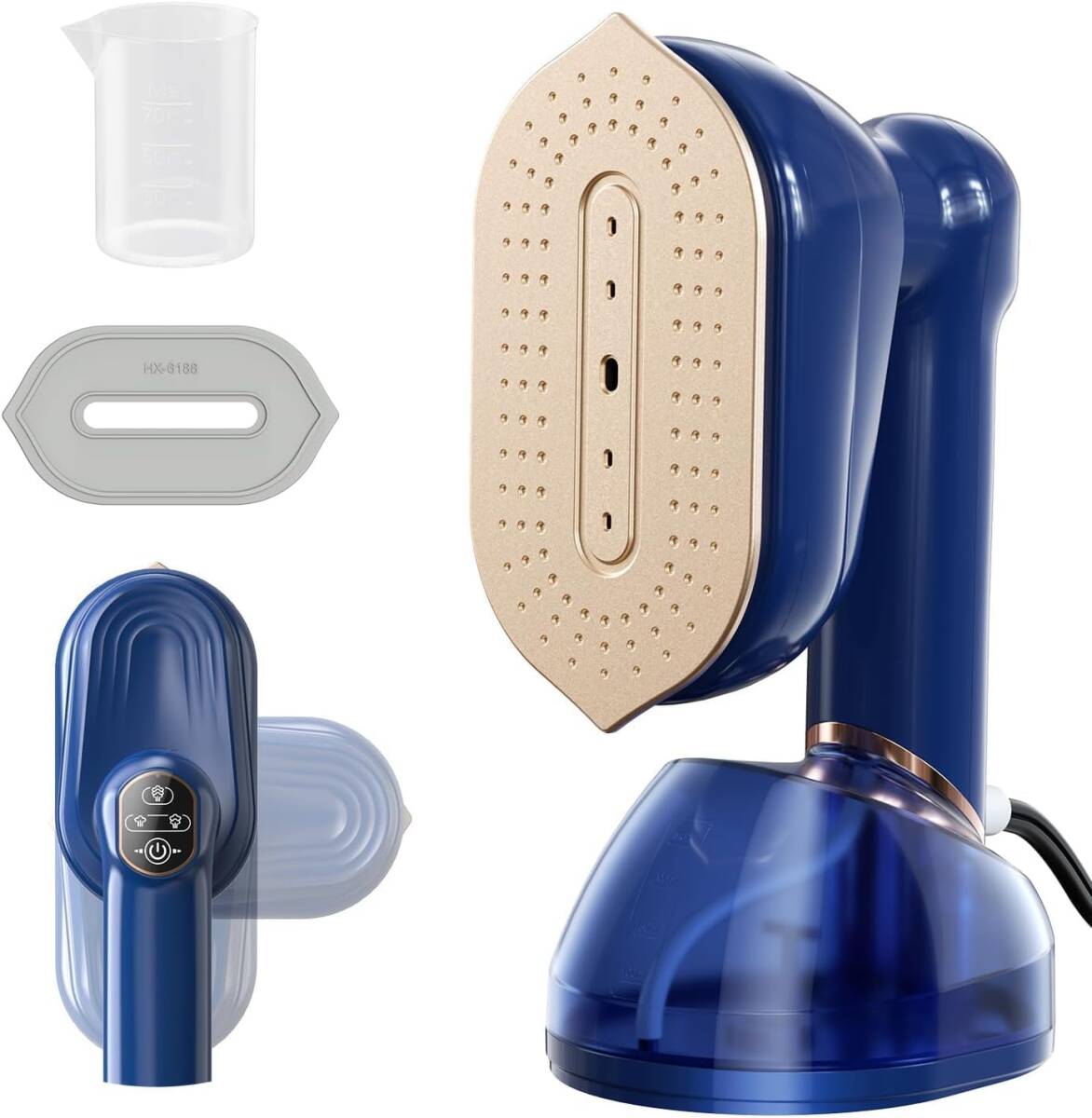 スチームアイロン【自立式デザイン・180°回転ハンドル】パワフル連続スチーム 3段階スチーム調節 230ml大容量タンク用拍卖