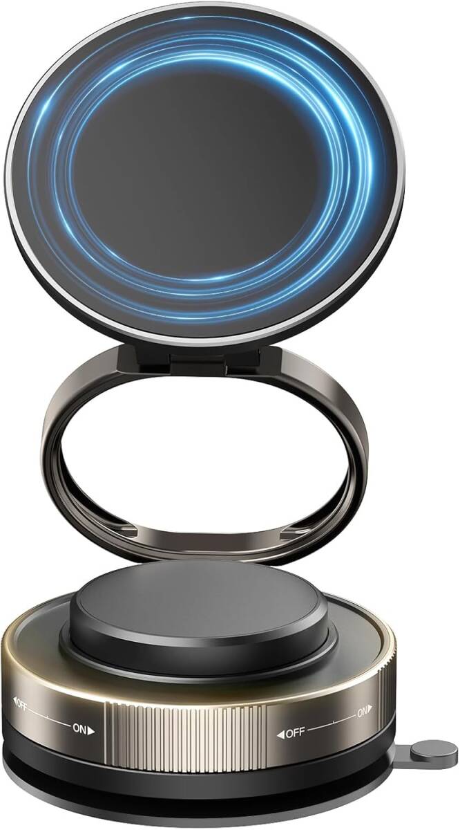 スマホホルダー 車 マグネット 360°調整可能 スマホスタンド【最新設計+真空吸盤+超強磁力】高級合金素材拍卖