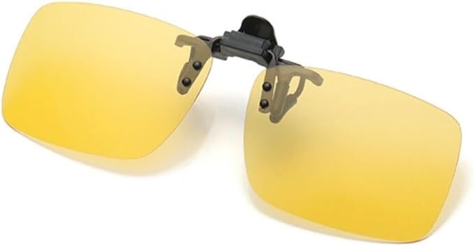 偏光サングラス 夜間用 UV400 紫外線カット 跳ね上げ式 紫外線をカット 前掛けクリップ式 専用ケース付き(色:イエロー夜用)拍卖