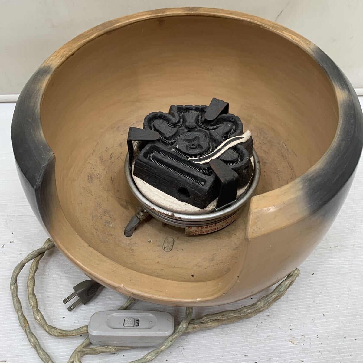 I☆レア☆野々田商店 風炉型電熱器 電熱器 炭型電熱器 野々田式 風炉型 野々田 100V 電化製品 インテリア 陶器 ツボ 壼 アンティーク 拍卖