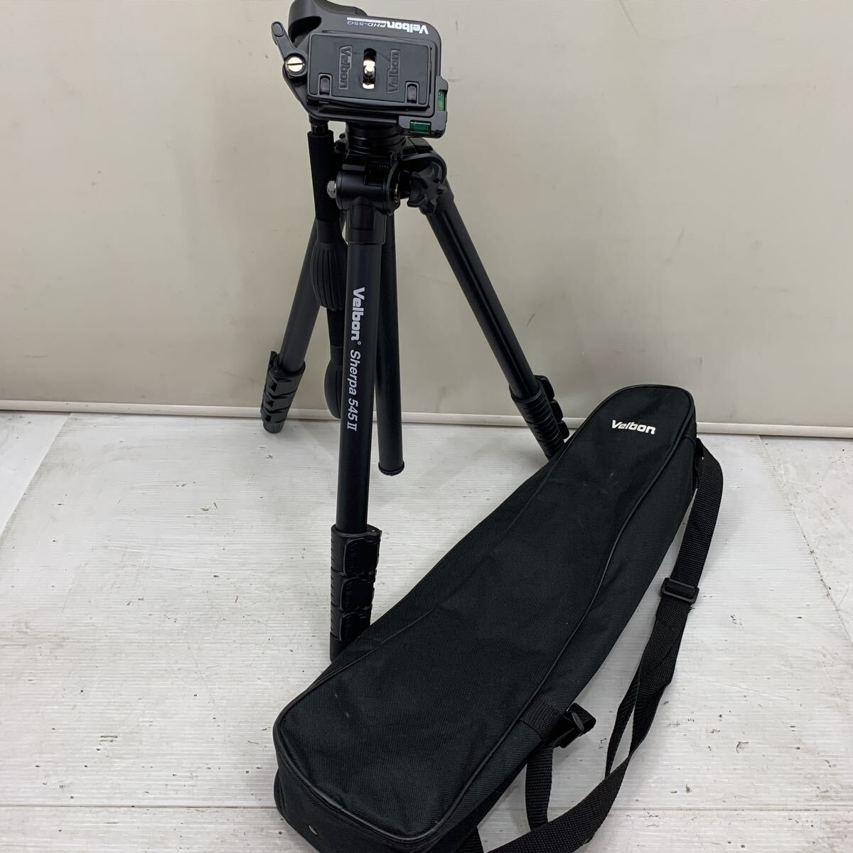I☆レア☆三脚 ベルボン Velbon カーボン三脚 カメラスタンド スタンド 三脚+雲台セット sherpa 545Ⅱ PHD-55Q 袋付き 三脚スタンド 台拍卖