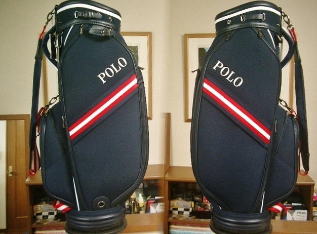 未使用 POLO ポロ ラルフ・ローレン ハット テディベア 熊 合繊素材 紺赤白ライン ゴルフバッグ 拍卖