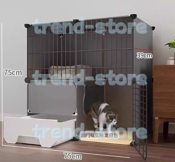 猫ケージ トイレ付 大型 金属小屋 ねこ ネコケージ 2段 3段 室内飼い 保護 取り外し可能 大きいスペース 室内飼い 75x49x111CM拍卖