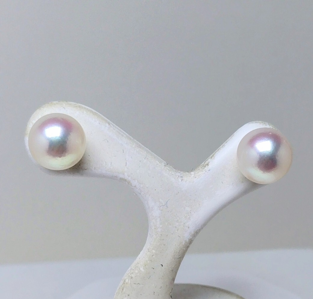 真珠専科 色テリ 天女 花珠級 あこや真珠 8㎜ 直結 ピアス拍卖