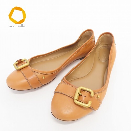 クロエ Chloe フラットシューズ パンプス バックル ブラウン系 z835593拍卖