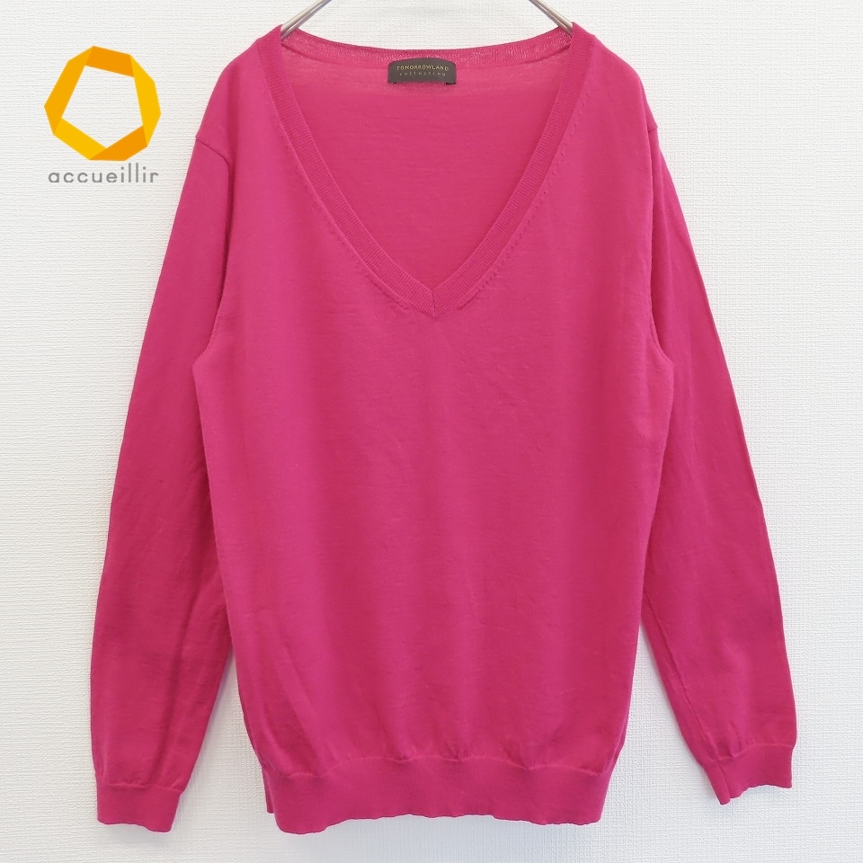 トゥモローランド TOMORROWLAND トップス ニット Vネック ピンク系 w602828i拍卖