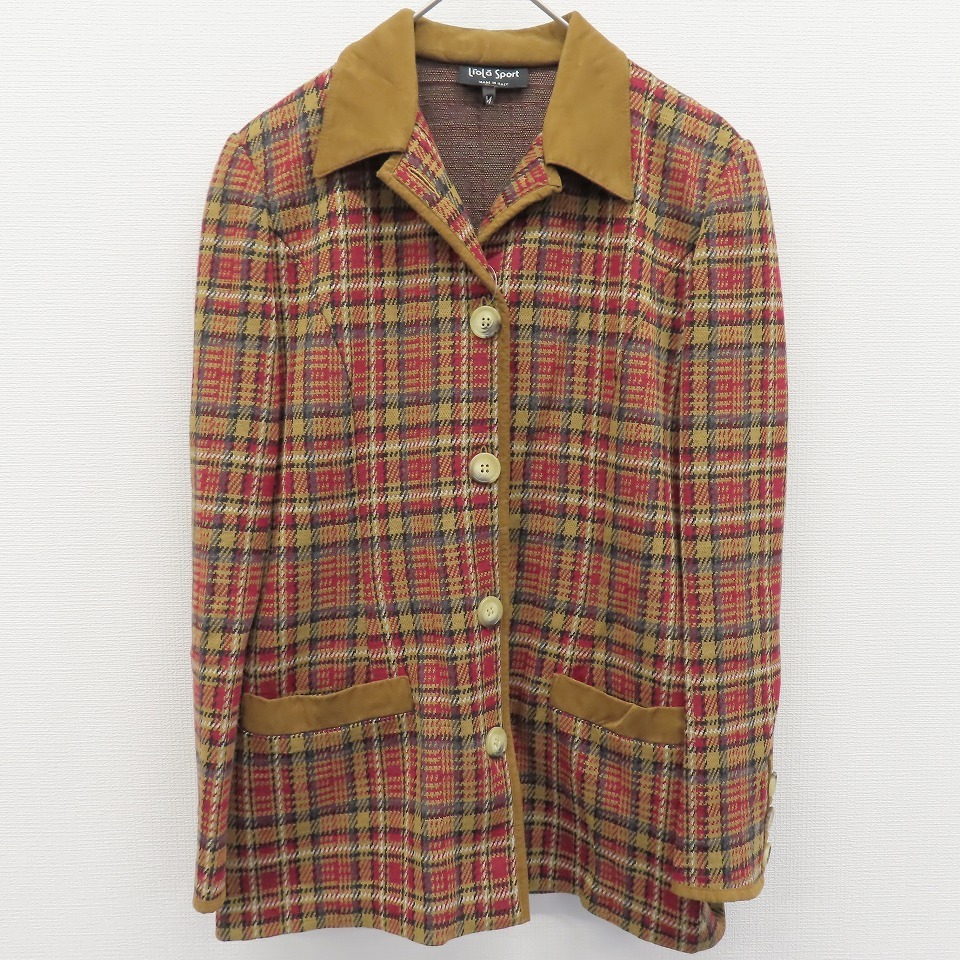 イタリア製 リオラ スポーツ Liola Sport ヴィンテージ ニット ジャケット テーラード チェック w842122i拍卖