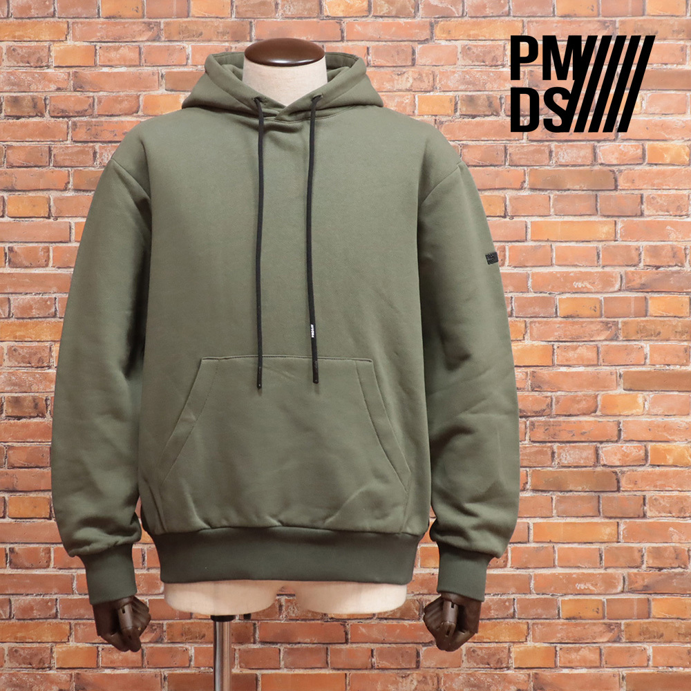 24秋冬/PMDS/Lサイズ/イタリア製パーカー MAURI 裏起毛スウェット バックロゴ刺繍 ストリート 新品/カーキ/ma140/拍卖