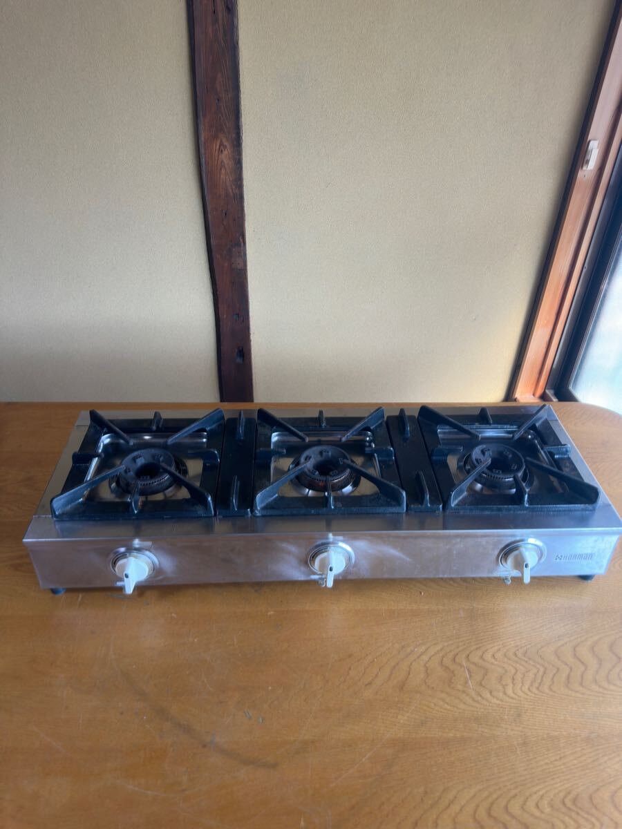 ハーマン 卓上 ガスコンロ 3口LPガス 厨房 中古 tc-030 (no.1)拍卖