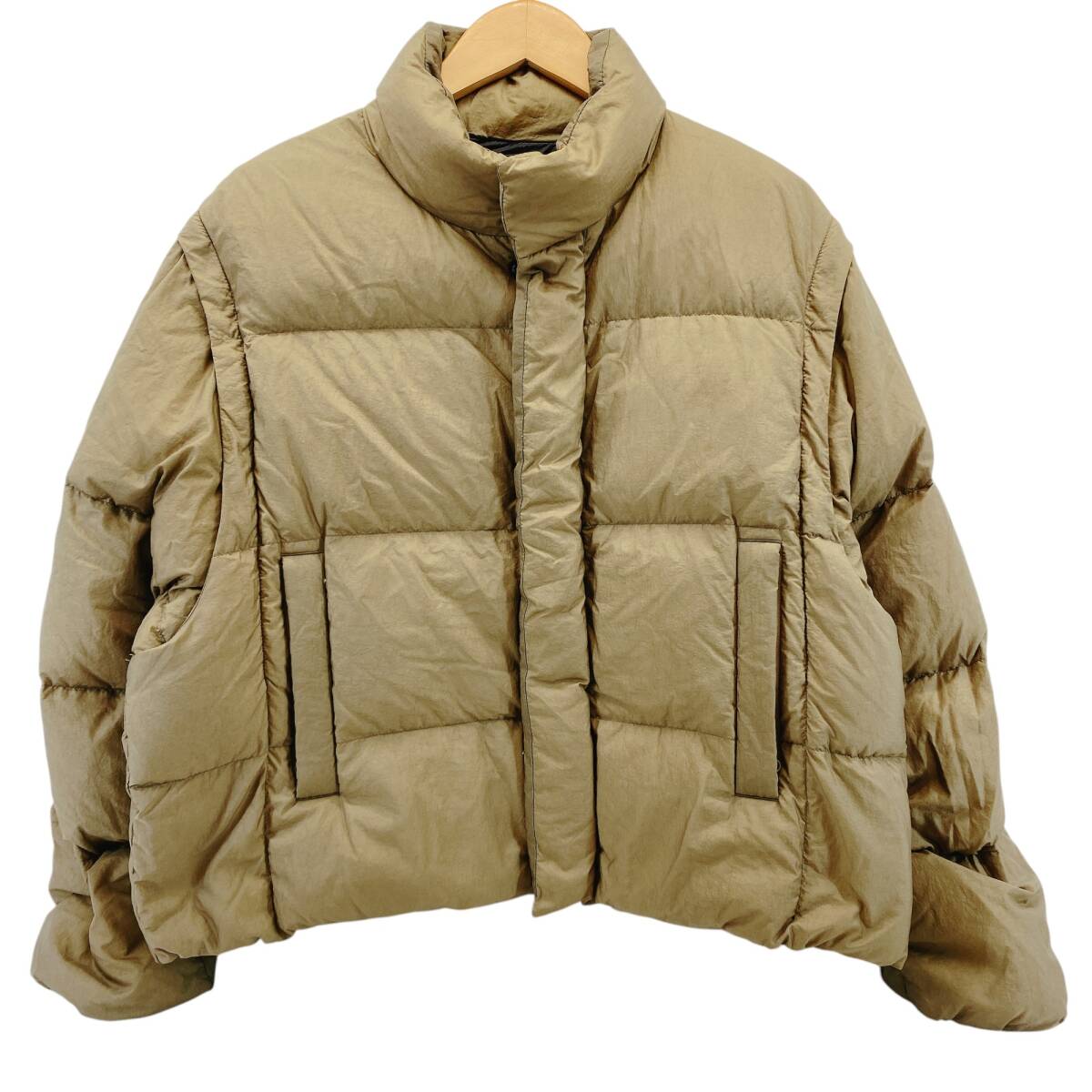 ■ Gymphlex 2WAY ダウンジャケット ショート カーキ レディース ホワイトグース WOMEN ジムフレックス ■拍卖