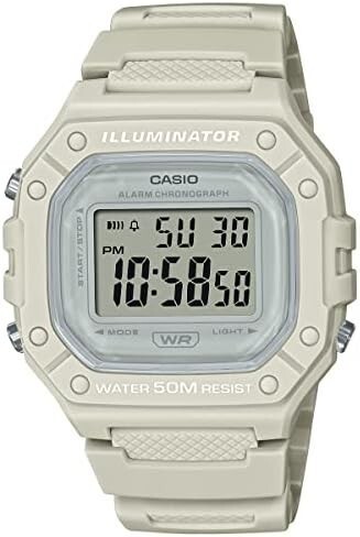 CASIO カシオ W-218HC スモーキーカラー 薄型 軽量 防水 スクエア デジタル 四角 メンズ レディース キッズ チープカシオ(グレージュ)拍卖