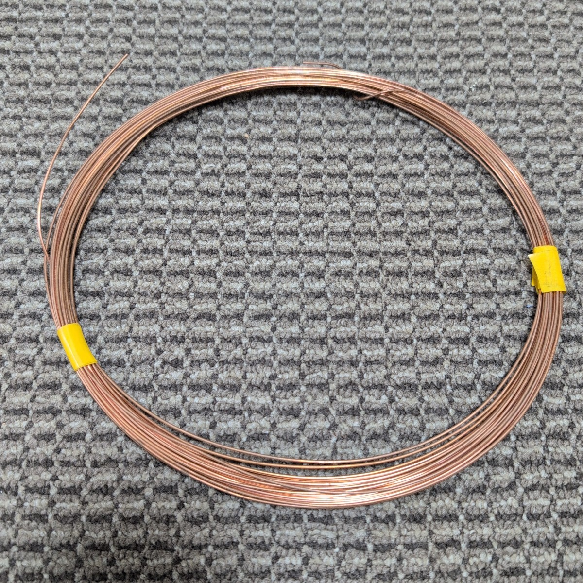 ジャンク品/長期保管品/メーカー不明/カッパーワイヤー/はりがね/銅線/#18(Φ1.2~1.1mm)/1巻195g/約17m拍卖