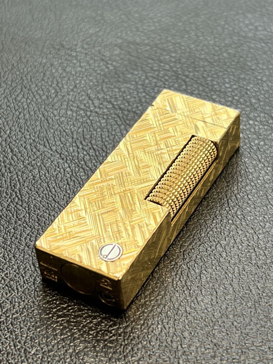 着火保証! Dunhill ダンヒル ガスライター ゴールドカラー ローラー式拍卖