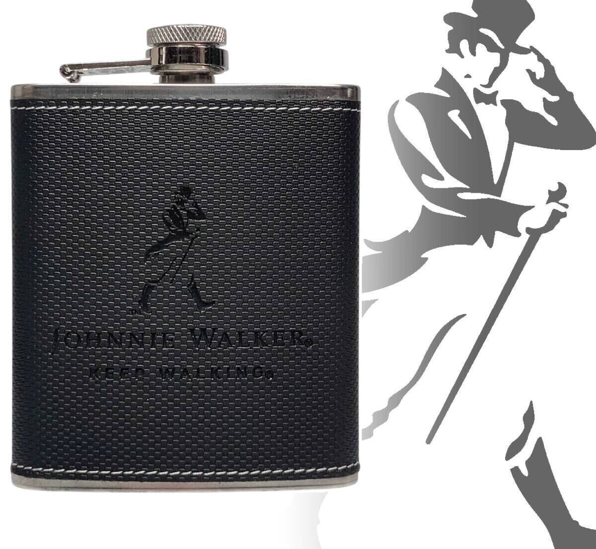 ★送料無料★「ウィスキーフラスコ/スキットル ジョニー・ウォーカー 7オンス ブラック」tface-g 【タグ:アクセサリー】 T07/13拍卖