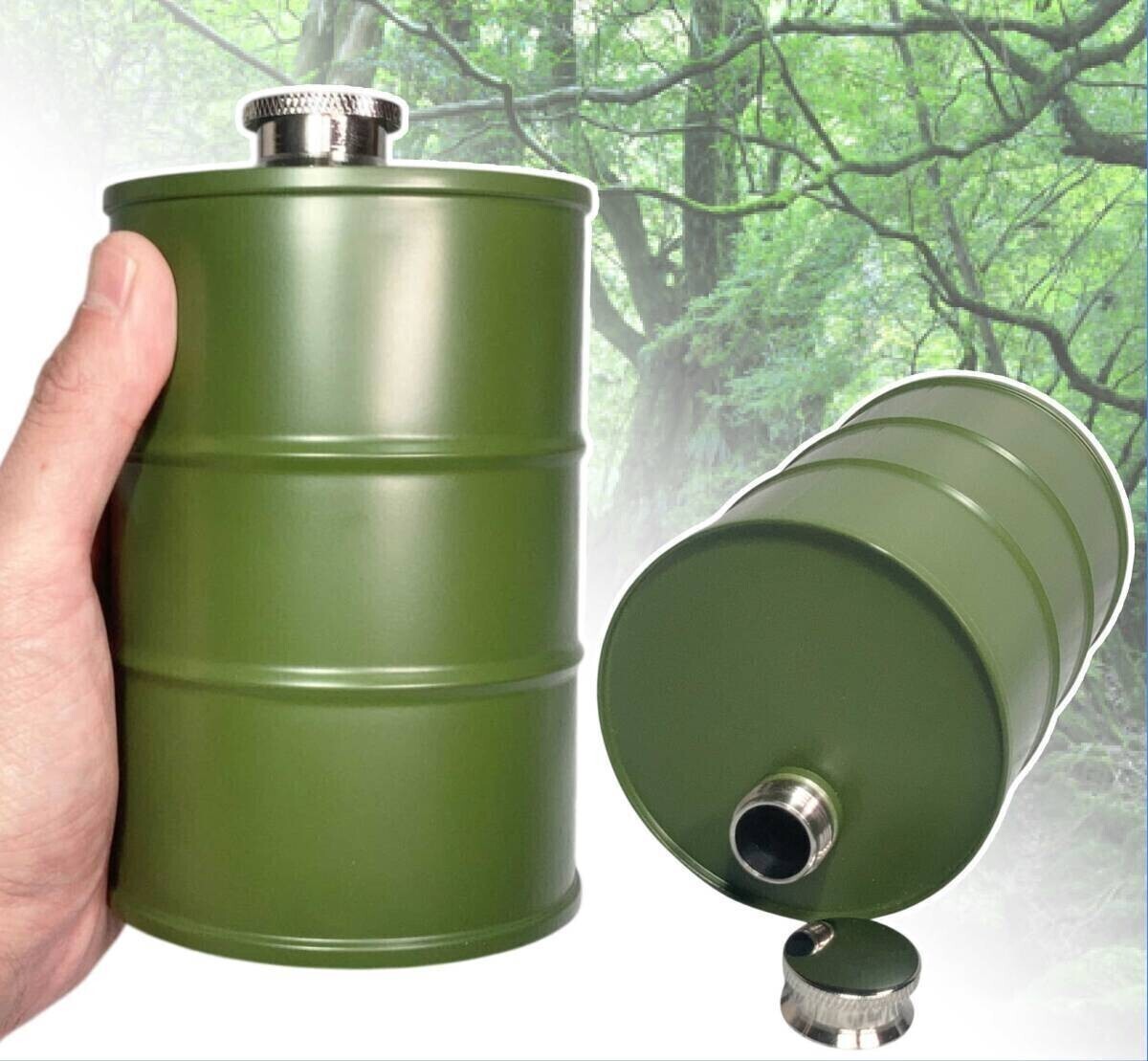 ★送料無料★「ドラム缶型 水筒 ウィスキーフラスコ/スキットル 25オンス/750ml アウトドア/キャンプ」tface-g 【タグ:アクセサリー】拍卖