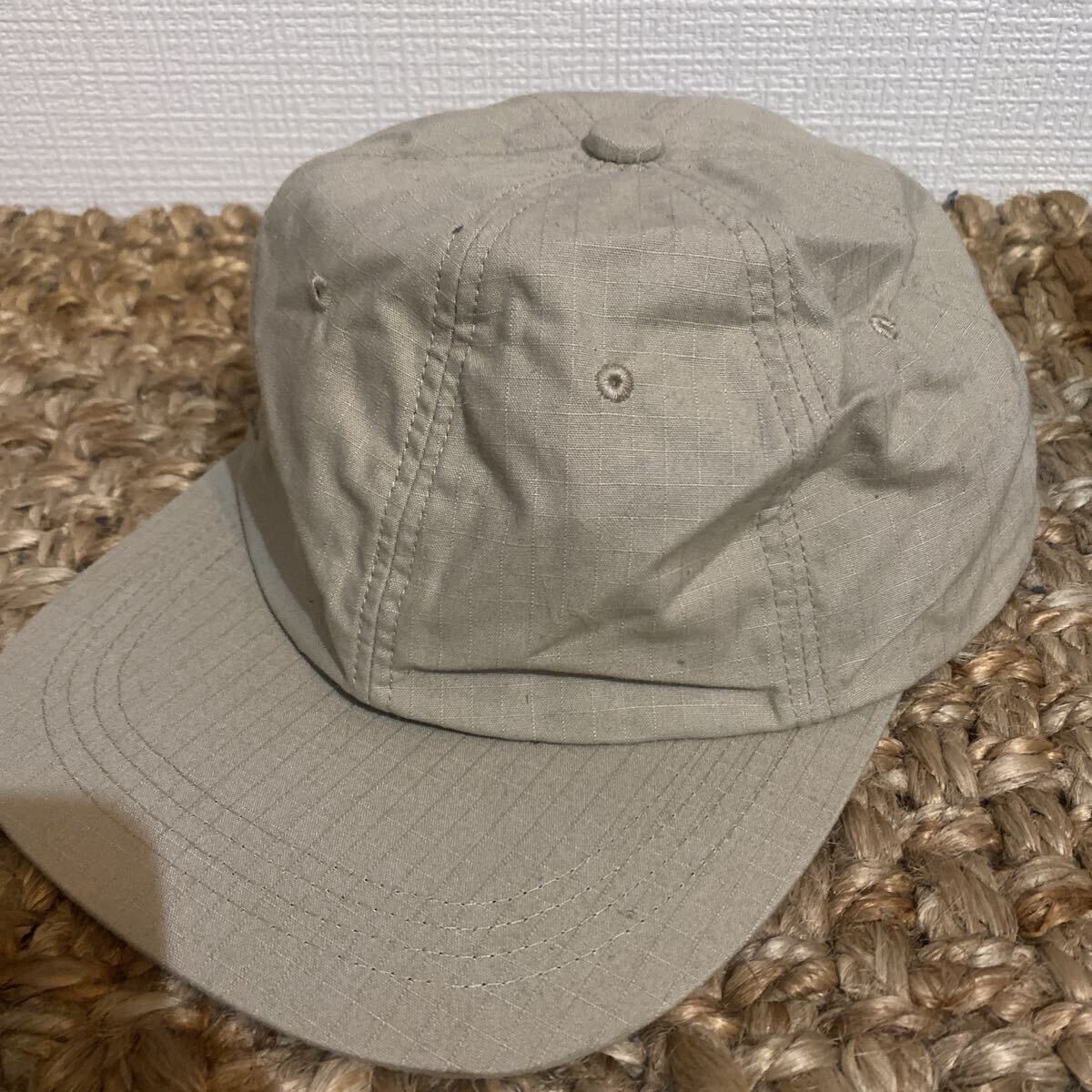 古着 キャップ リップストップ ☆送料込☆ ベージュ 帽子 ミリタリー拍卖