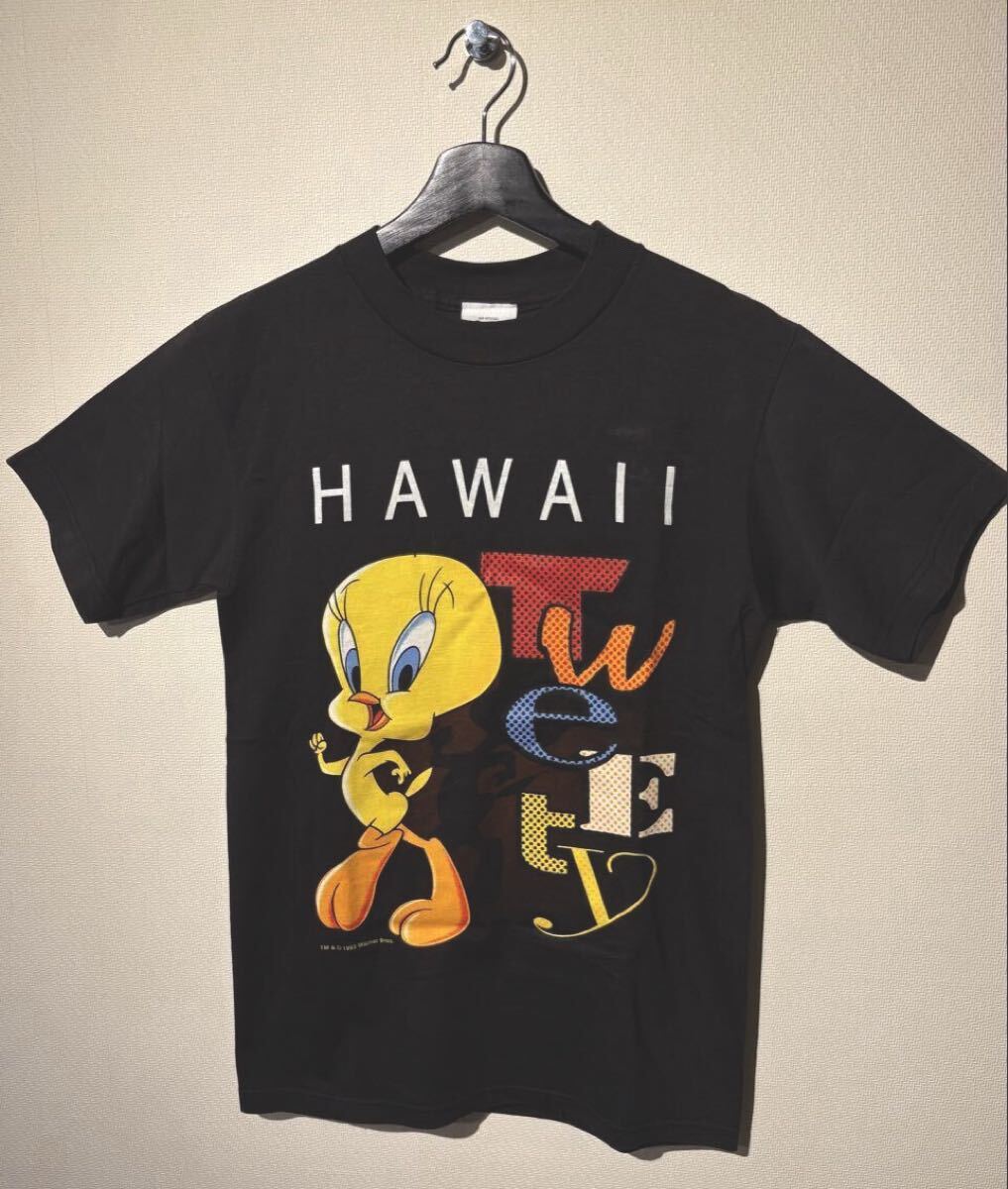 VINTAGE / Looney Tunes / TWEETY Tシャツ / SIZE:S / BLACK / 90s / MADE IN USA /ルーニーテューンズ トゥイーティー /キャラクターT OLD拍卖