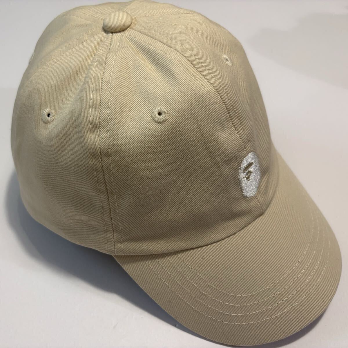 A BATHING APE / CAP / SIZE:FREE / BEIGH / アベイシングエイプ / キャップ / ロゴ刺繍 猿刺繍 LOGO APE HEAD ONE POINT PANEL CAP / BAPE拍卖
