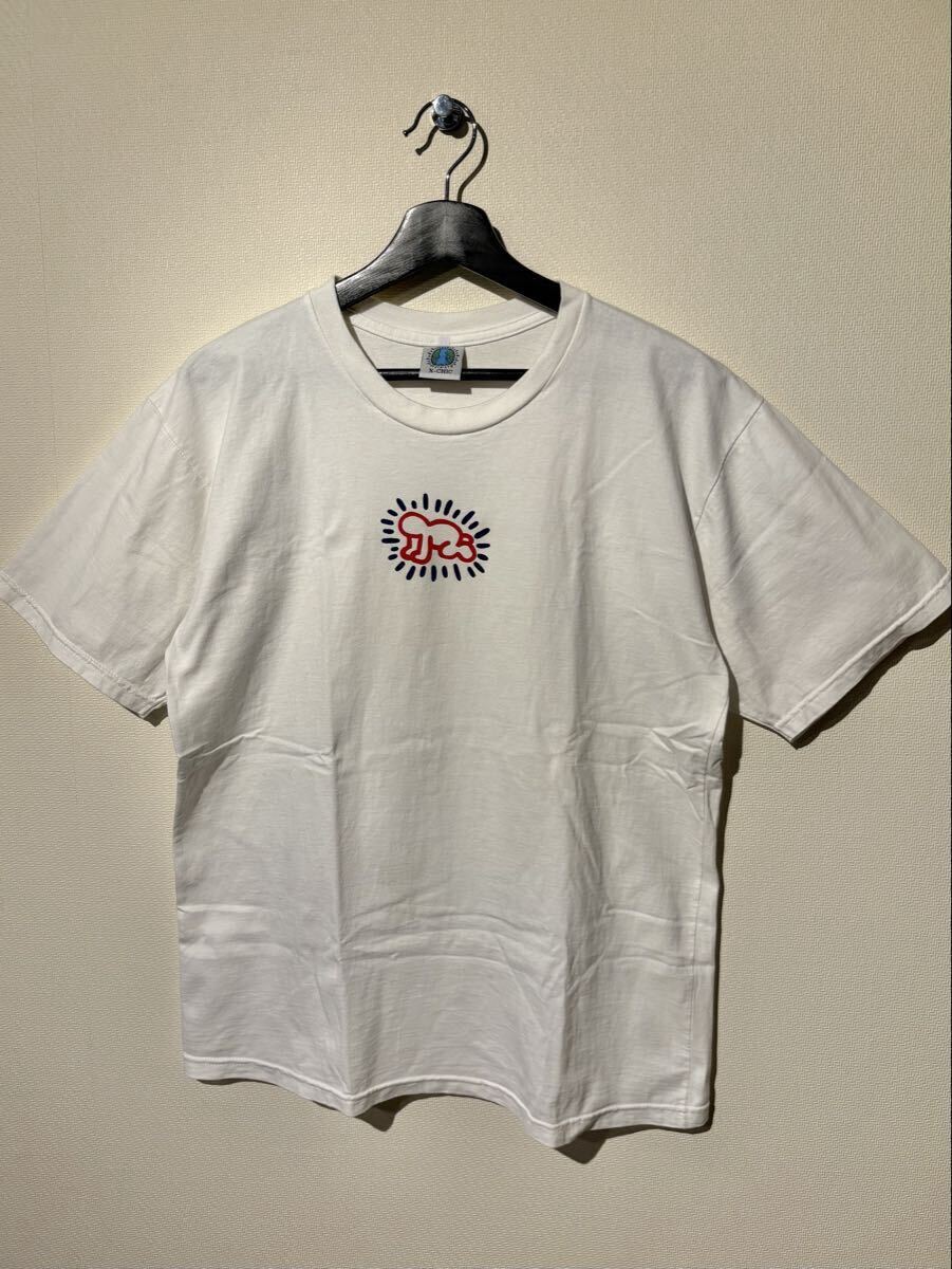 VINTAGE / X-CHIC / Keith Haring / POP ART Tシャツ / SIZE:M-L相当 / WHITE / 90s - 00s / キース・ヘリング / アートT / OLD拍卖