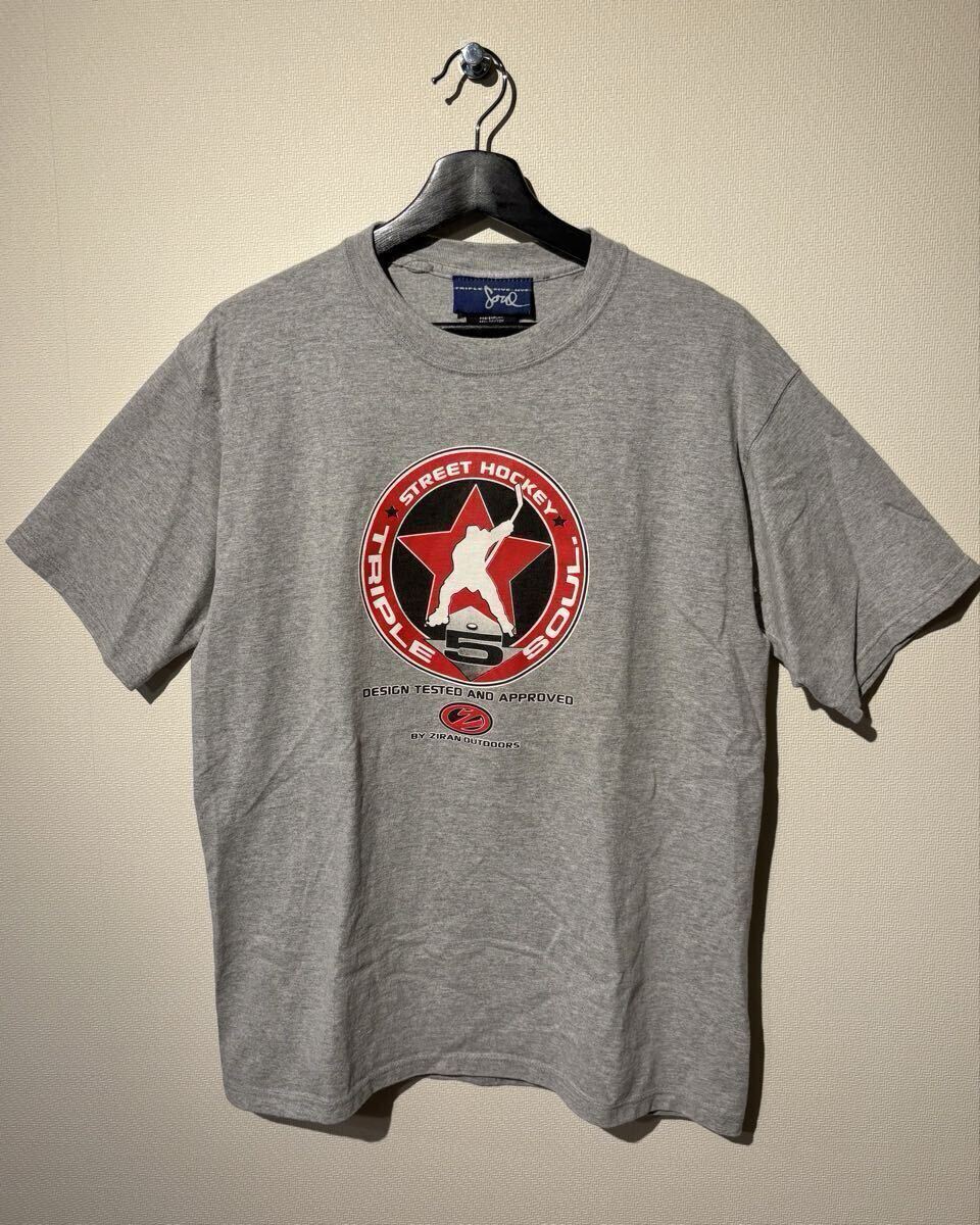 VINTAGE / TRIPLE FIVE SOUL NYC / ZIRAN OUTDOORS / プリントTシャツ / SIZE:L / GRAY / トリプルファイブソウル 555soul / B系 HIP HOP拍卖