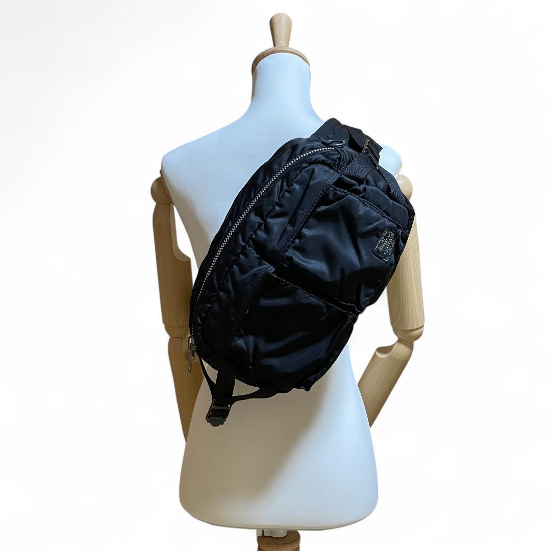 良品 PORTER ボディバッグ ナイロン ブラック タンカー拍卖