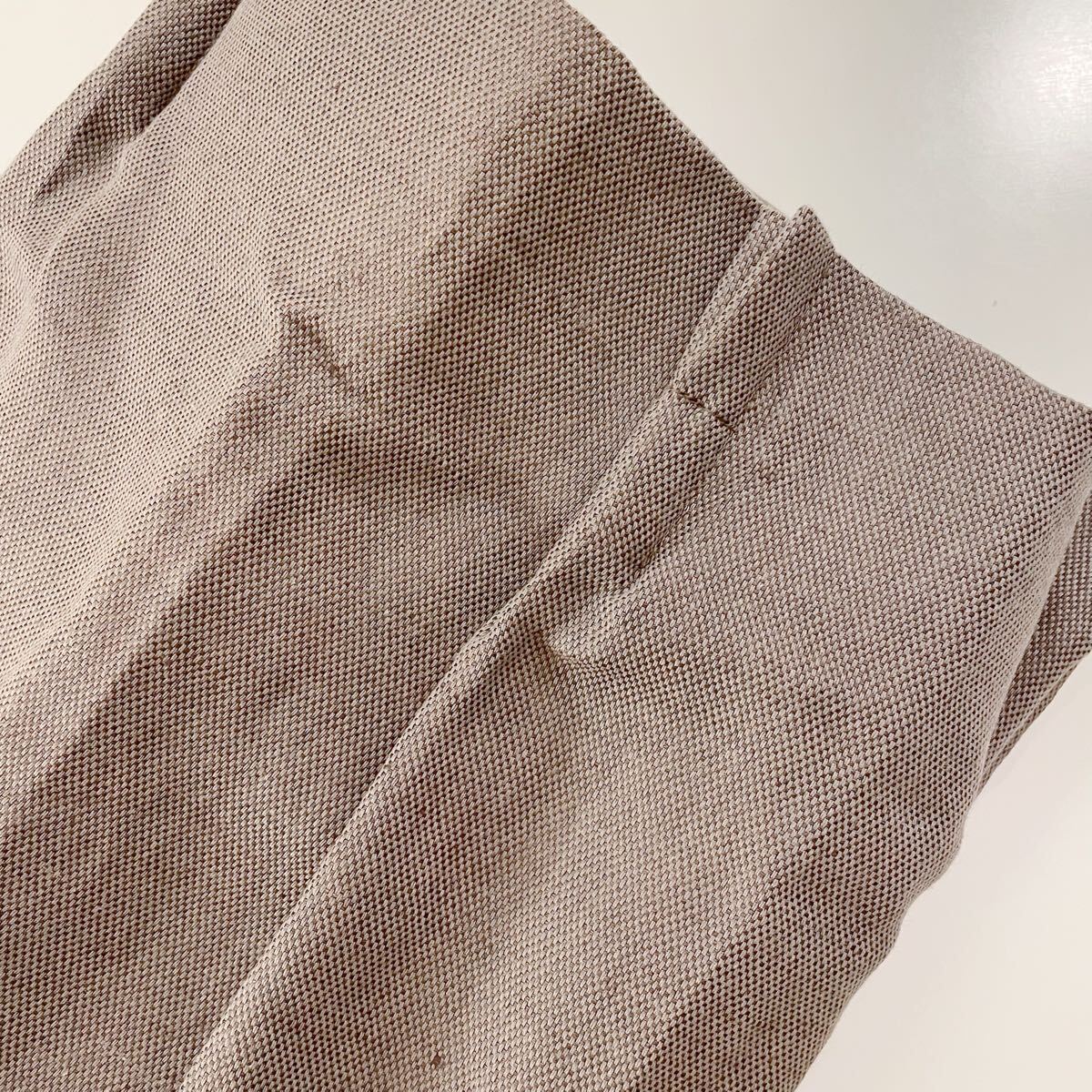 Used 1枚 無印良品 MUJI 麻締 ななこ プリーツカーテン 幅100丈135cm ブラウン拍卖