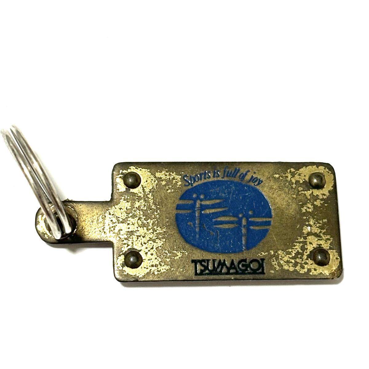 嬬恋 金属プレートレザー調お土産キーホルダー ゴールド 昭和レトロ ご当地 蜻蛉 つま恋 ご当地 souvenir 金色 トンボ 勝ち虫拍卖