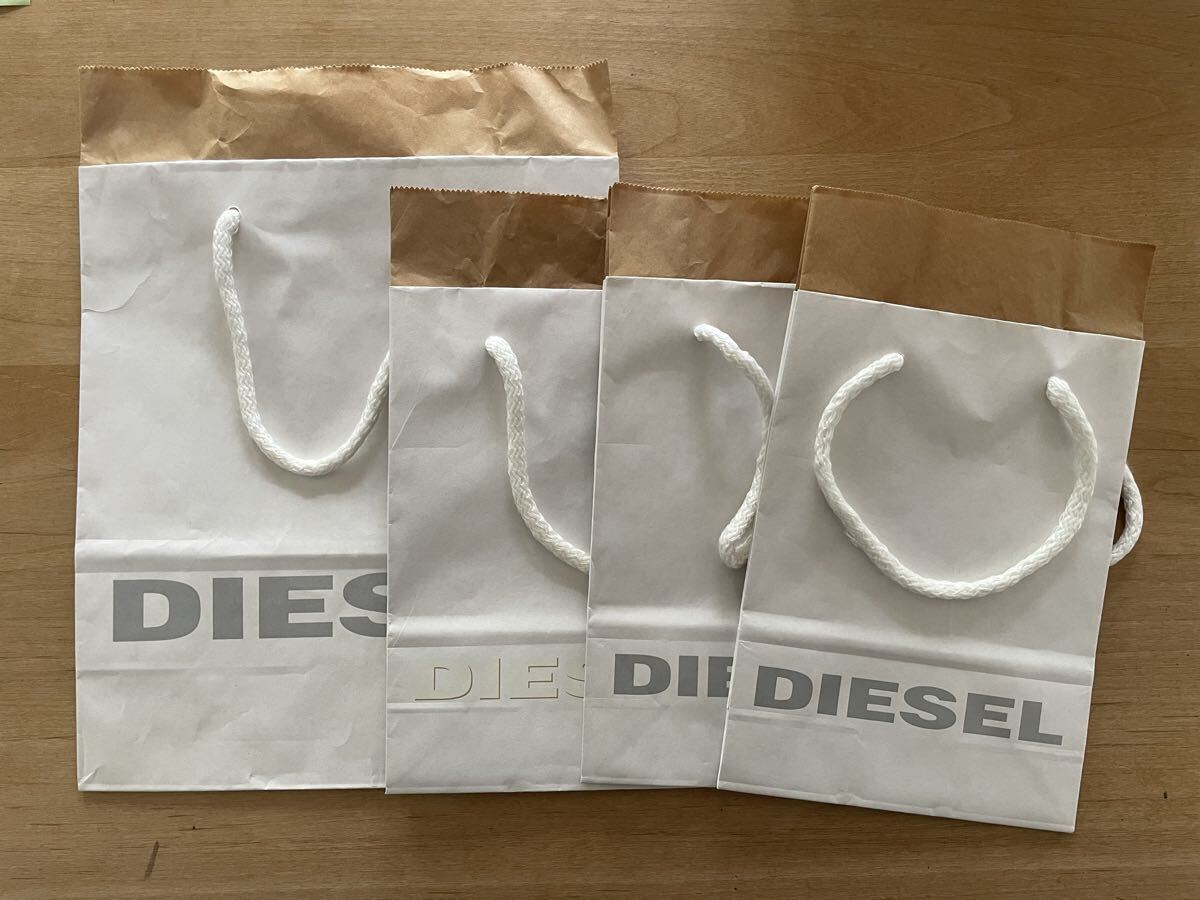 【送料無料】DIESLディーゼル 紙袋 ショップバッグ4枚セット ショッパー拍卖