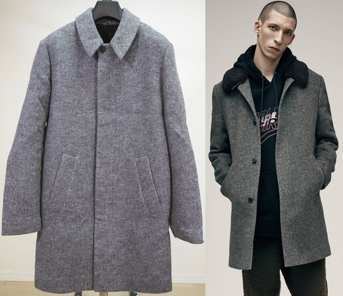 美品 Alexander Wang アレキサンダーワン ファーストライン 16AW比翼コート44灰拍卖