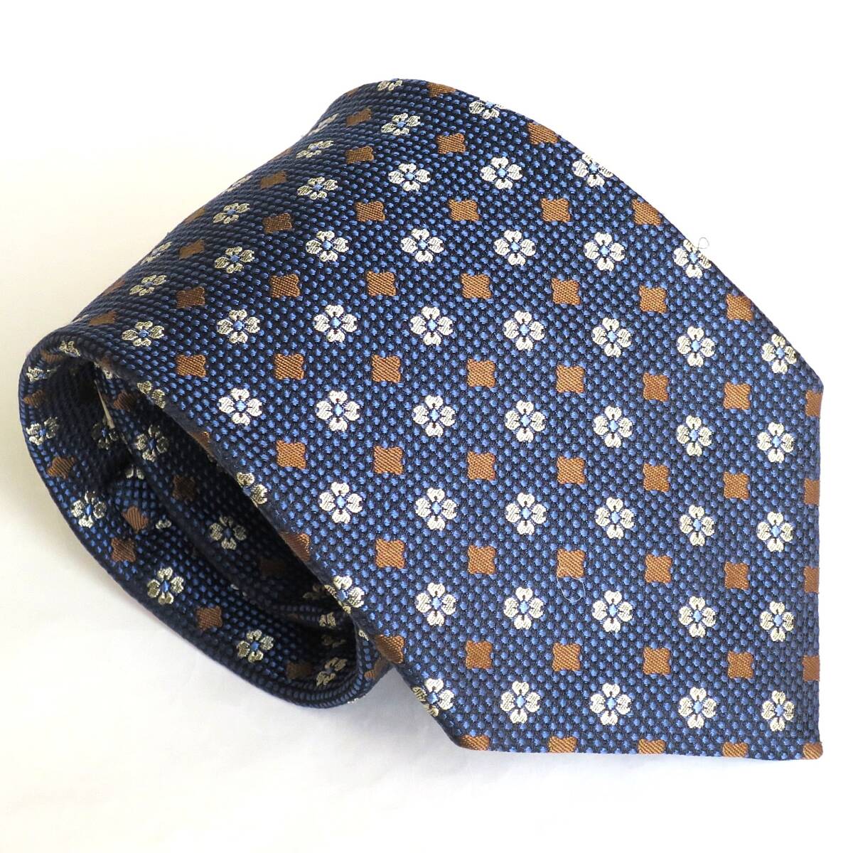 マイケル J. ドレイク Michael J. Drake シルク100% 青系 小紋柄 ネクタイ 英国生地 日本製 正規品拍卖