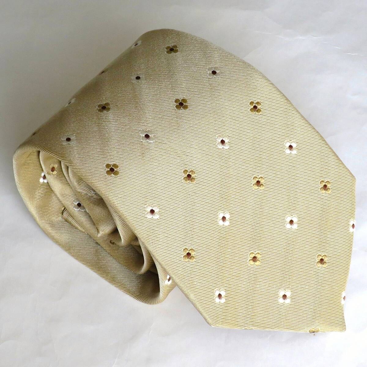 ルイジ ボレッリ LUIGI BORRELLI シルク100% ベージュ系 小紋柄 ネクタイ イタリア製 正規品拍卖