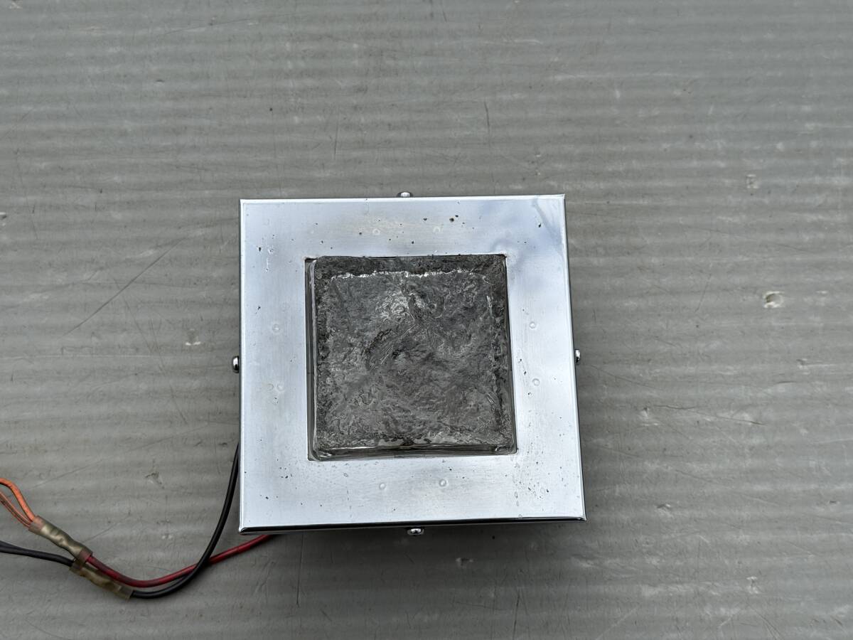 角型シャンデリア★石目ガラス★ダウンライト★メッキ★観光バス★1点★点灯確認済★125×125★即決★石E拍卖