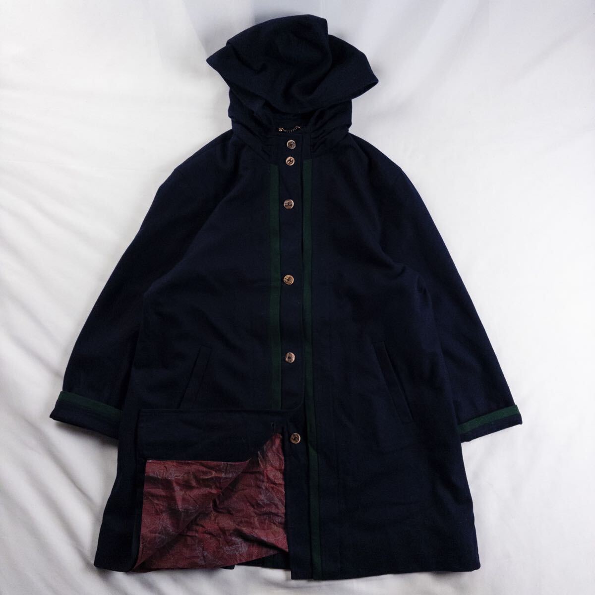 Euro Vintage 70-80s Original Loden ウール 民族 エスニック 装飾 フード フーディー ペイズリー チロリアン チロル ローデンコート拍卖