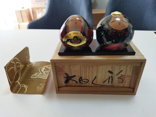 大内人形 大内塗り 漆塗り人形 雛人形 木製 床飾り 置物 山口県伝統工 中村民芸社 昭和時代 共箱付 ヴィンテージコレクション拍卖