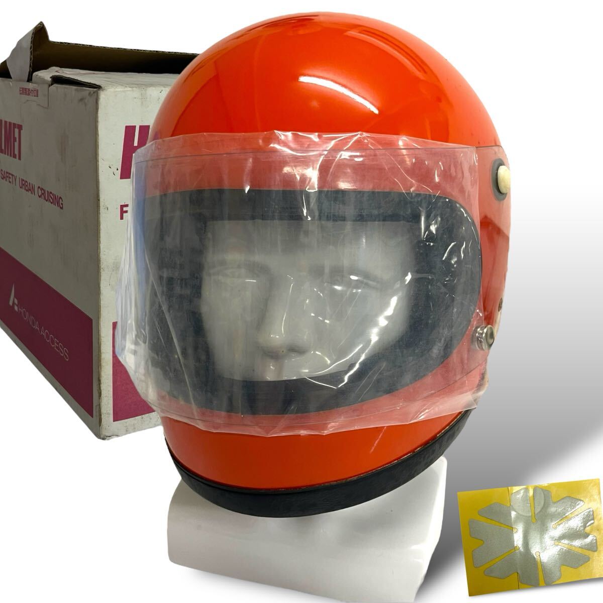 当時物/未使用/HONDA/純正/フルフェイス/ヘルメット/本田技研/リフレクター付/族ヘル/旧車/SHOEI/昭栄/新井弘武/Arai/立花/族ヘル/レトロ拍卖