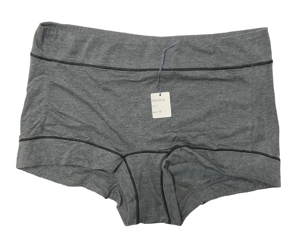 CR16196-62 IS⑦【特価】新品 大きい ショーツセット 5L 4色4枚組 グレー スタンダード 深履き ストレッチ シンプル レディース拍卖