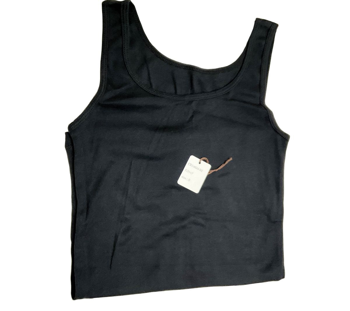 CR14634-52 IBK⑥【特価】新品 小さい タンクトップセット S 5枚組 ブラック ストレッチ 綿100% シンプル レディース拍卖