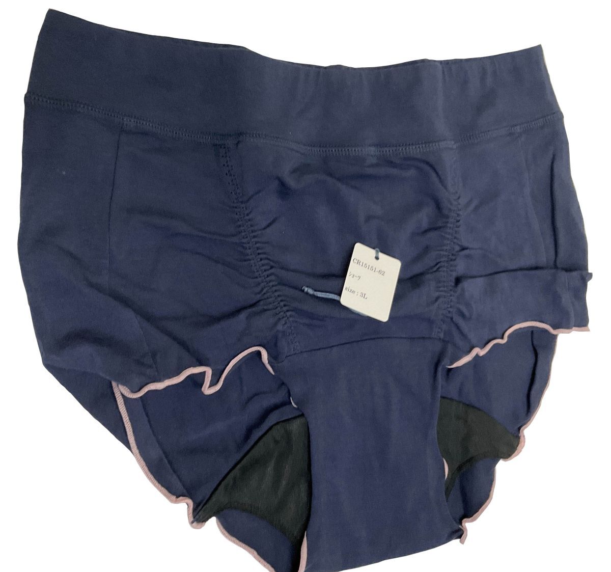 CR15151-62 IS⑥【特価】新品 大きい サニタリーショーツ 3枚組 3L ブラック 綿混 昼用 深履き ストレッチ レディース拍卖