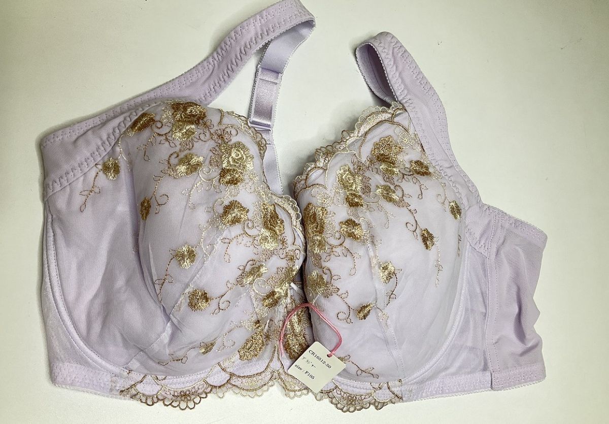 CR16512-50 iB⑦【特価】新品 大きい ブラジャー F105 1枚 ラベンダー 有名ブランド レース 花柄 リボン 脇高 刺しゅう レディース拍卖