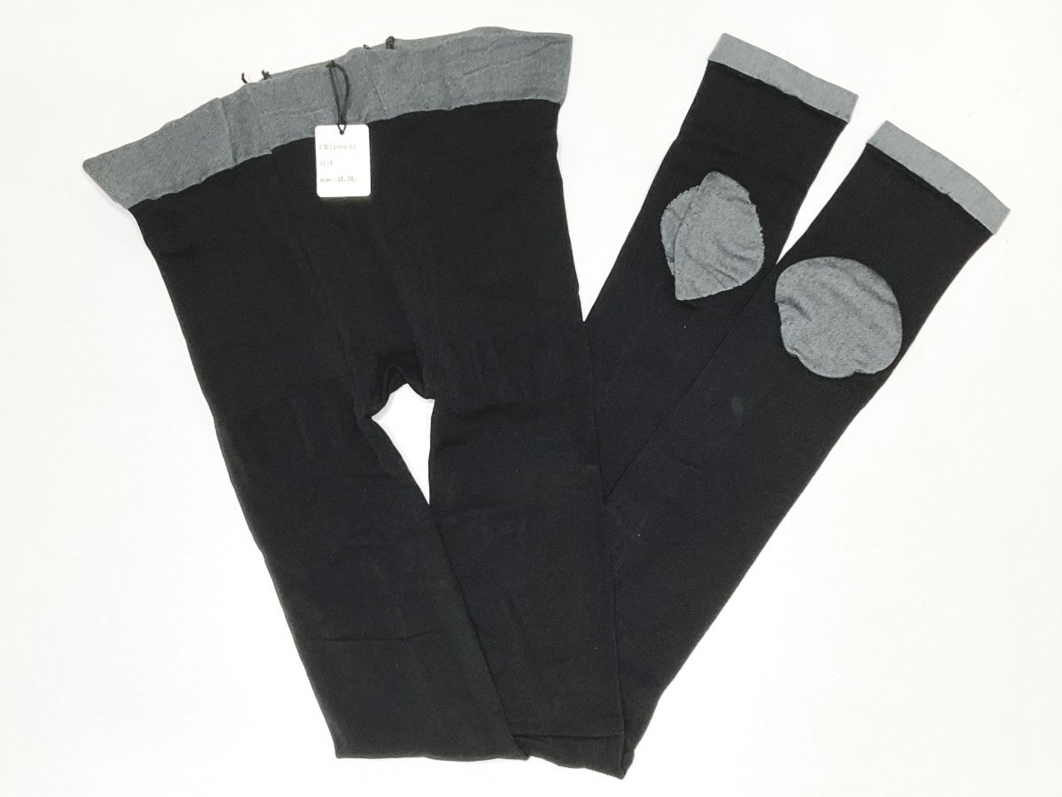 CR14994-51 ZK⑥【特価】新品 大きい 着圧トレンカ 3L~5L 黒 段階着圧 浮腫み解消 下半身ケア 踵補強 補正 リラックス レディース拍卖