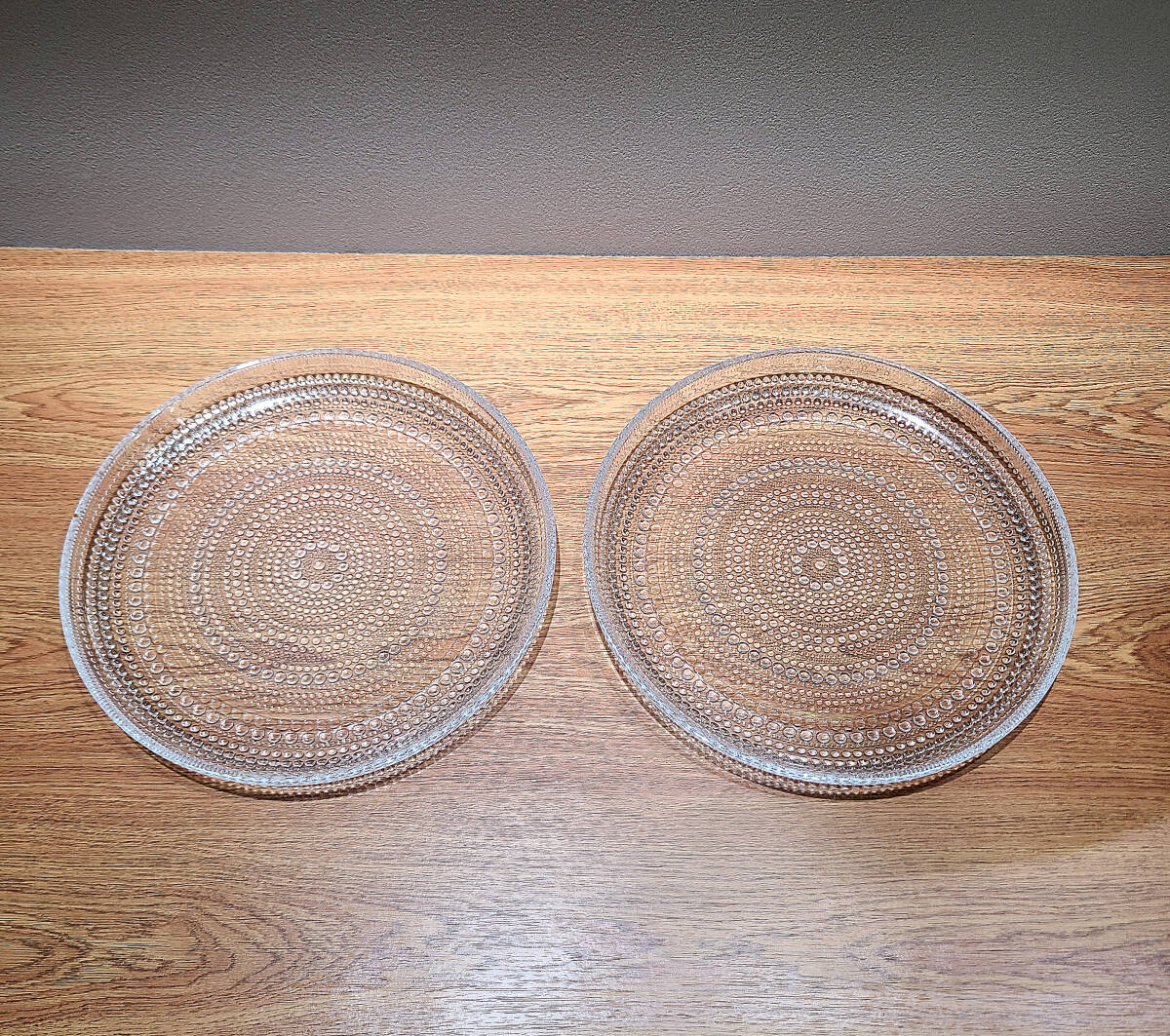 iittala イッタラ カステヘルミ プレート 24.8cm クリア 2枚セット ガラス 皿 Kastehelmi 大皿 拍卖