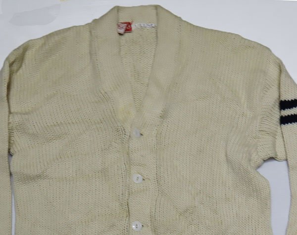 SE13カーディガンUNKNOWNアメリカ古着アメリカ製ウールセーター50’S60’Sビンテージ編み込みニットAWARD SWEATERクリーム系オールド&レト拍卖