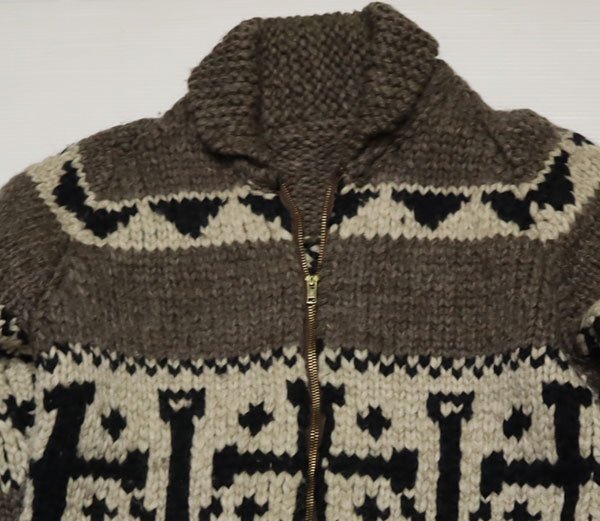 WJ62カウチン セーターUNKNOWNアメリカ古着アメリカ製ハンドメイド70’S-80’Sビンテージ編み込みウールジャケトMイカリ柄アンカー柄拍卖