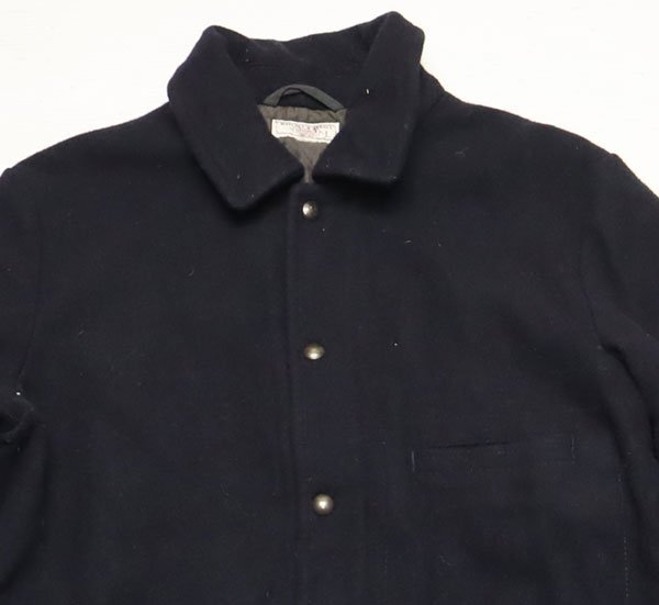 WJ87ジェークルーJ.CREWアメリカ古着ウールジャケット英国イギリスUKヨーロッパLコートCOATスタジャン中綿入りファラオジャケット黒系拍卖