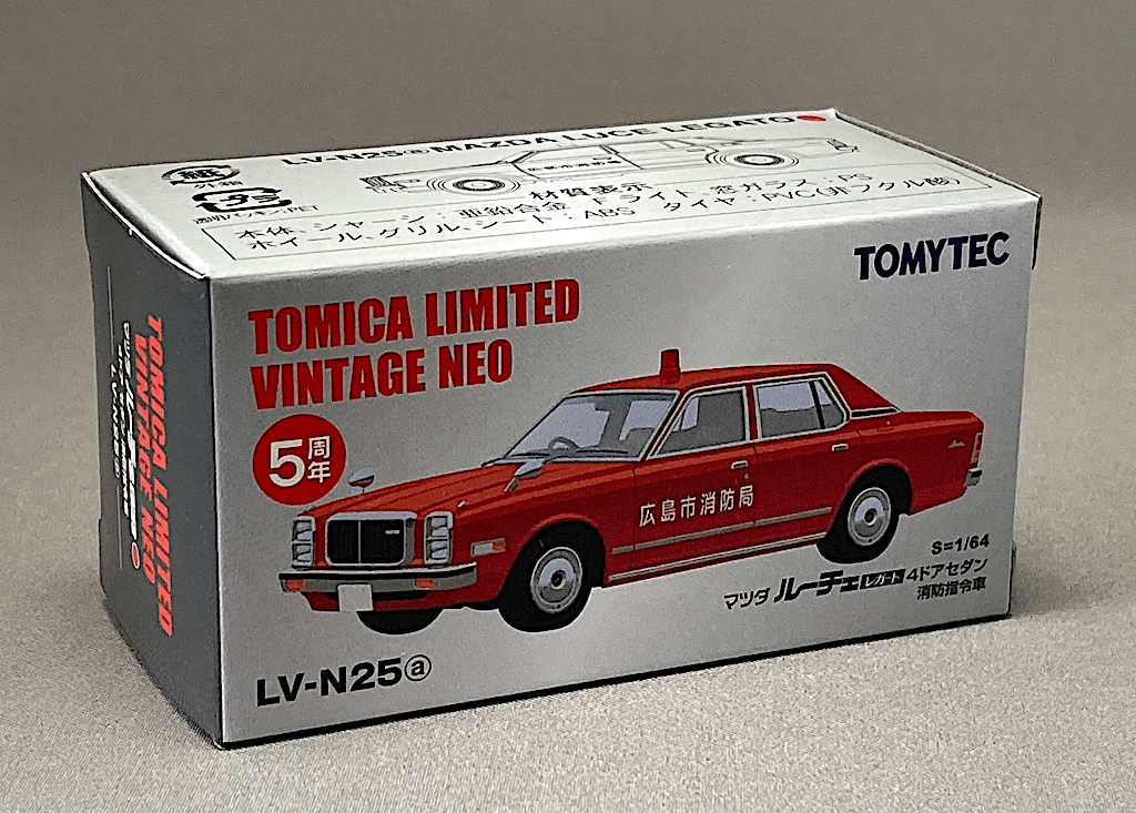 5周年 トミカリミテッドヴィンテージ NEO 1/64 LV-N25a マツダ ルーチェレガート 4ドア セダン 消防指令車拍卖